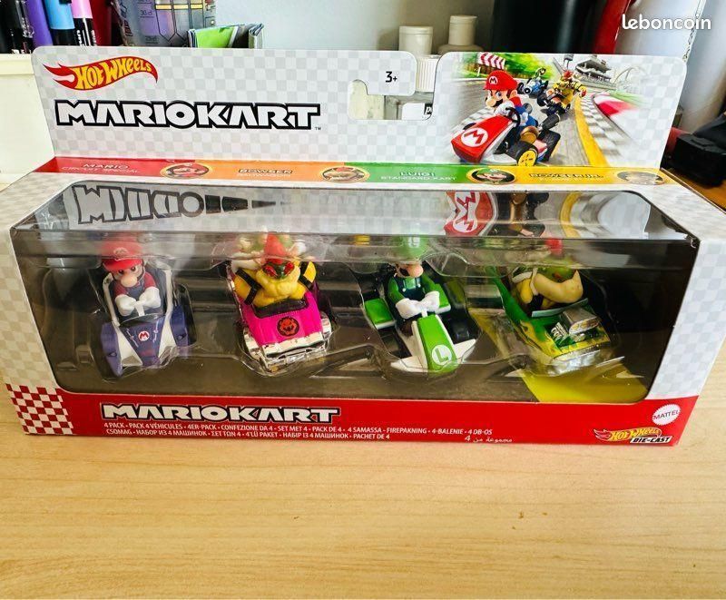 Pack 4 Autos Hot Wheels Mario Kart Carreras-2