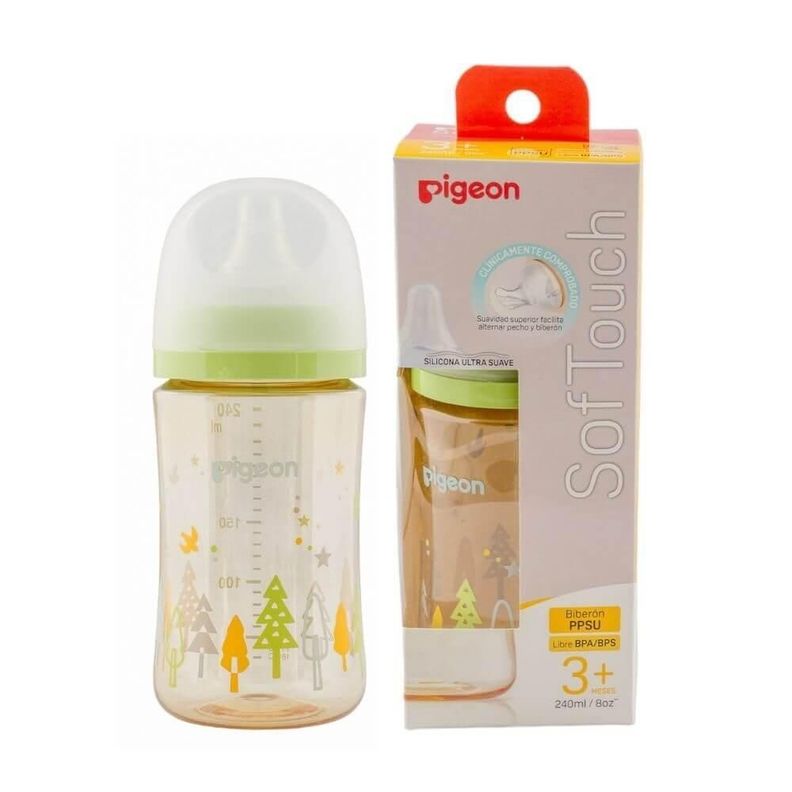 Biberon Mamadera Softouch Pigeon Ppsu 240ml VERDE ARBOLES