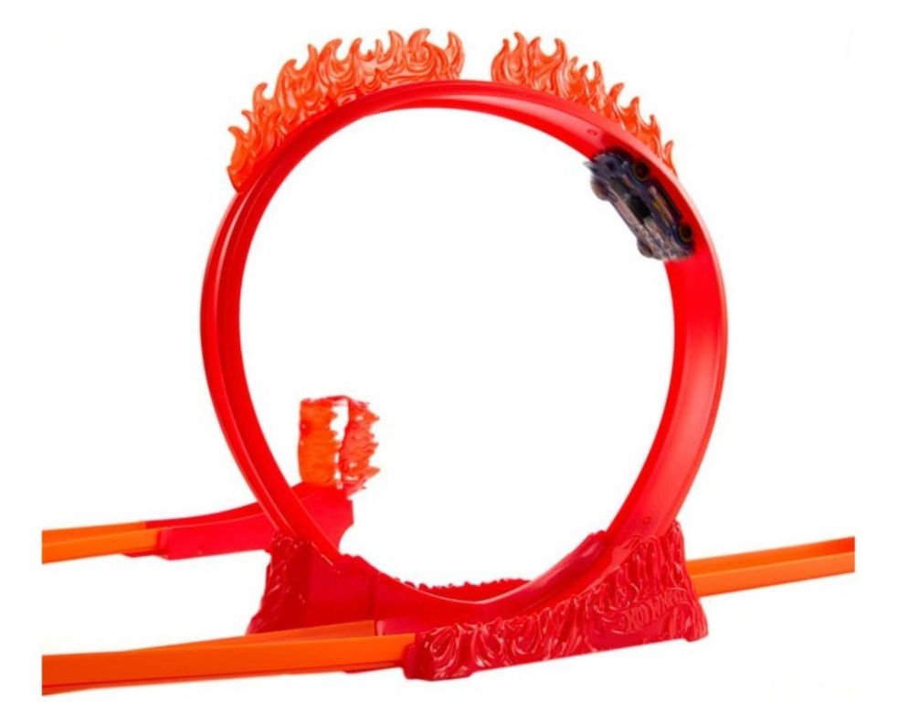 Hot Wheels Pista De Juguete Caja De Acrobacias Llamas 4en1-3