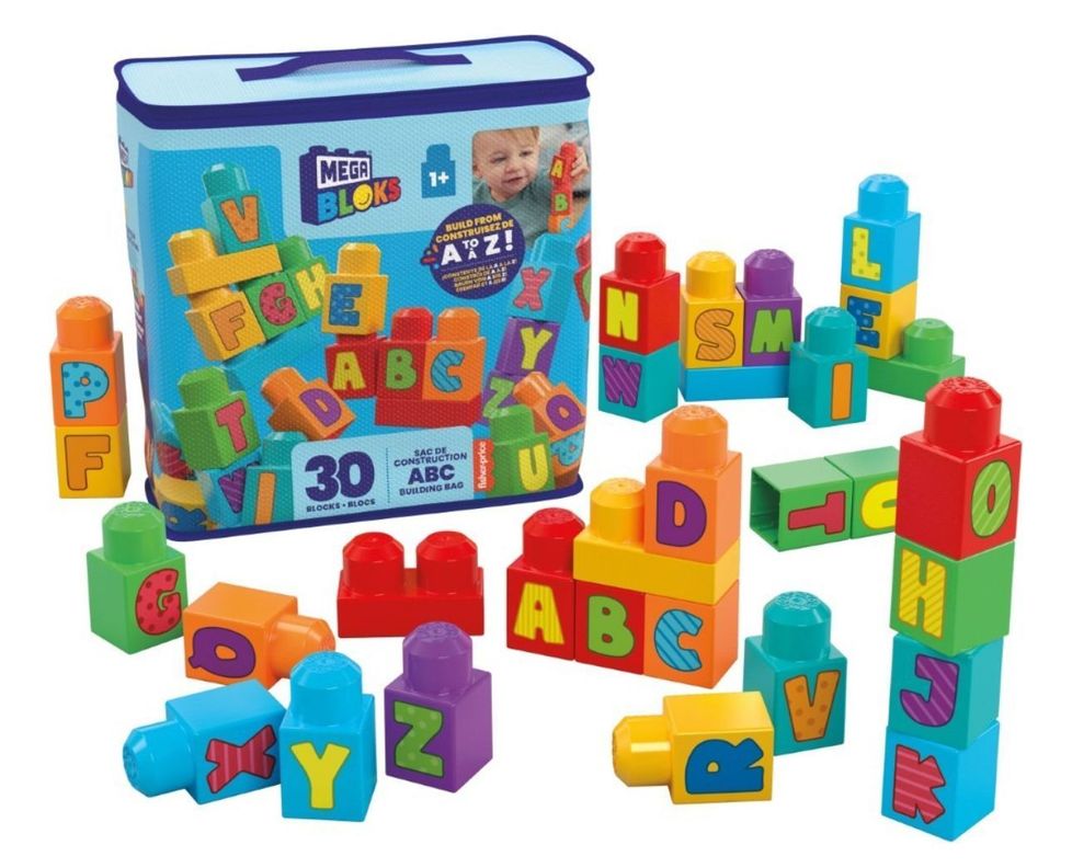 Mega Bloks Bloques Construcción Aprendizaje 30 Pzs + Bolsa-0