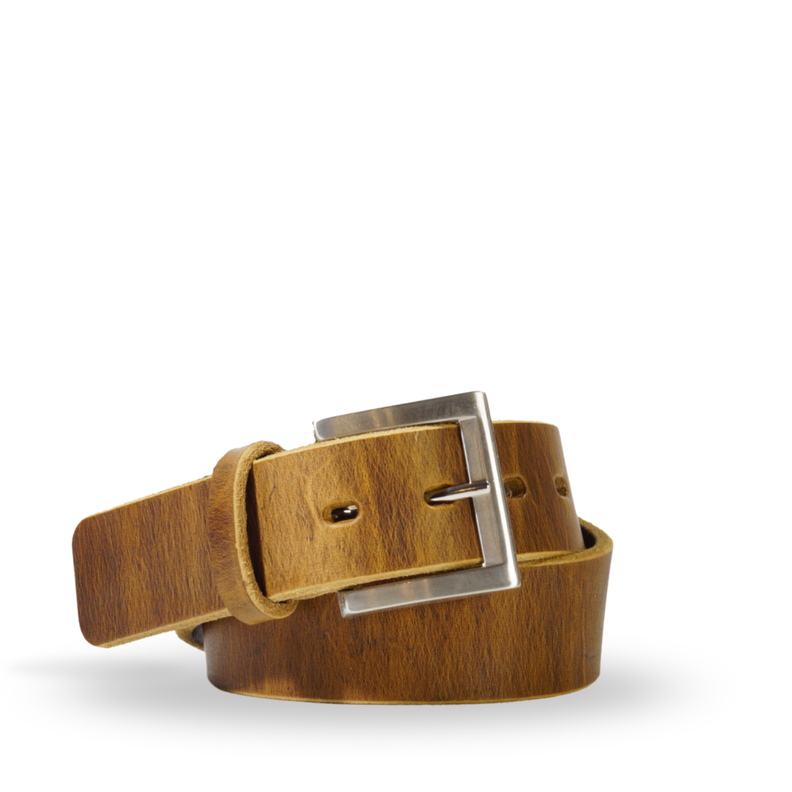Cinturon Suela Cuero Hombre Liso Casual - Tabaco-0