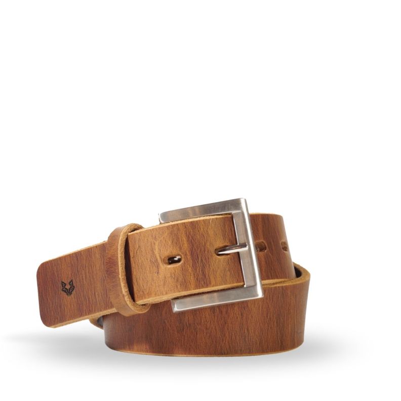 Cinturon Hombre De Cuero Liso Casual Cafe Veroz