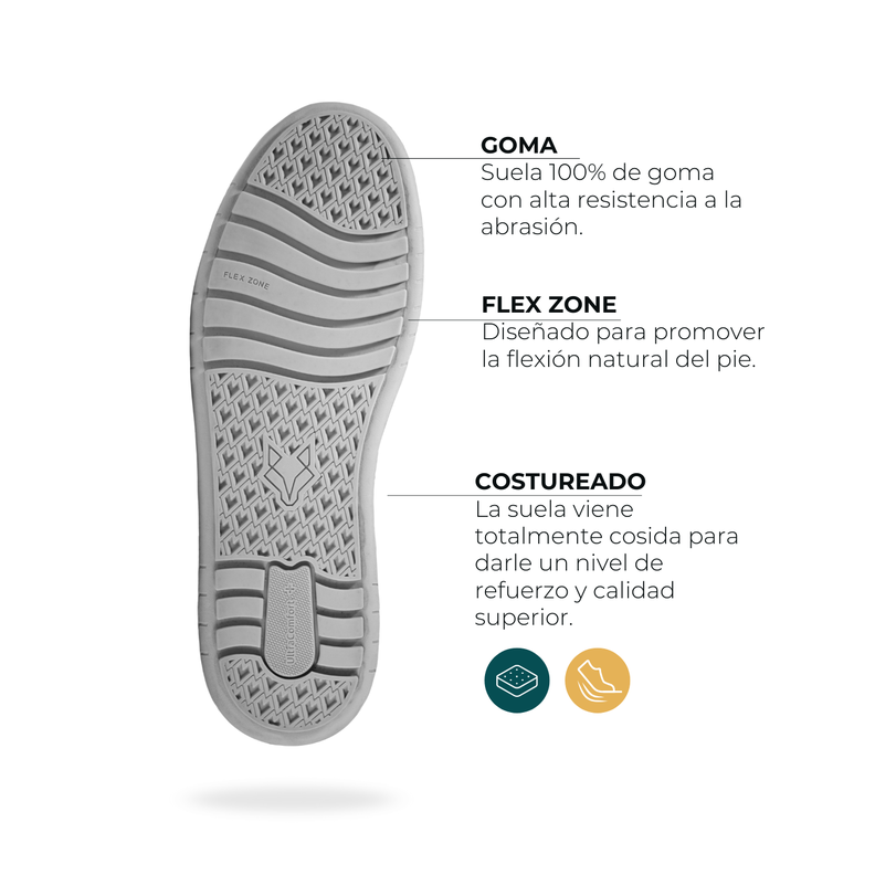 Zapatilla Cuero Hombre Vecchio - Negro/Verde-4