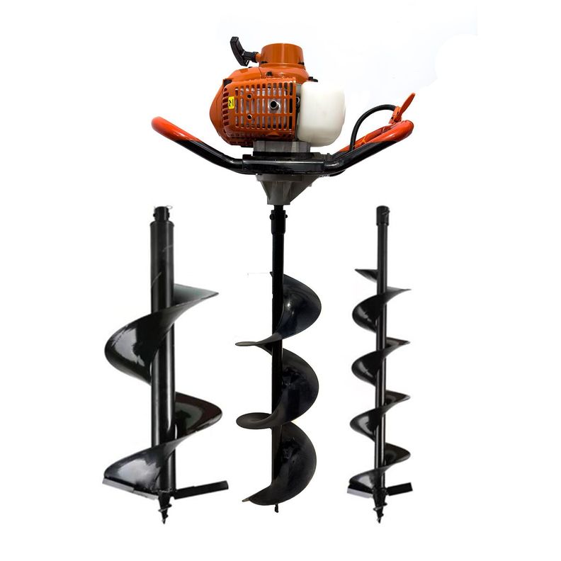 Barreno ahoyador a Gasolina 2HP 415cc con brocas de 100-150-200mm-0