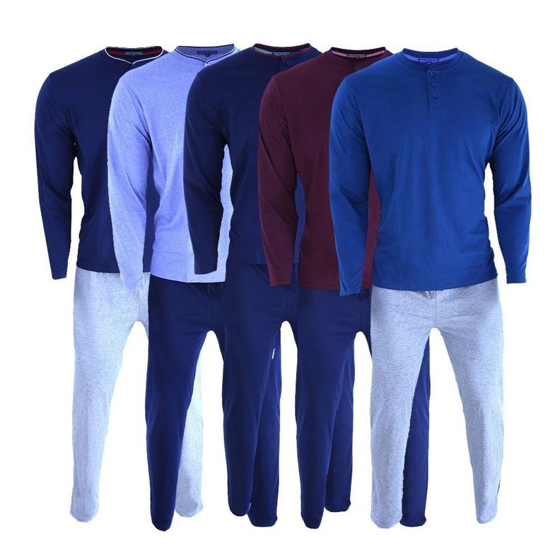 Pijama Manga Larga Algodón Hombre Pack 1-1