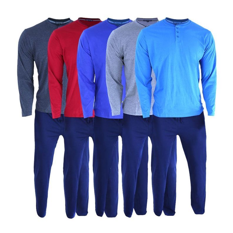 Pijama Manga Larga Algodón Hombre Pack 1-0