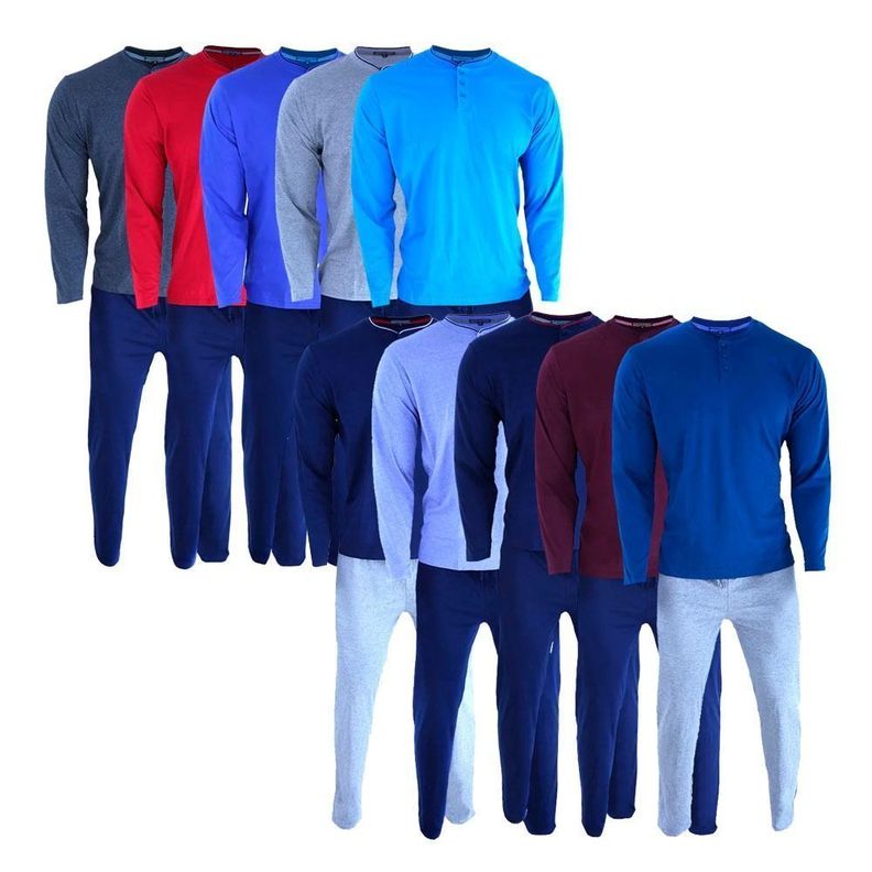 Pijama Manga Larga Algodón Hombre Pack 1