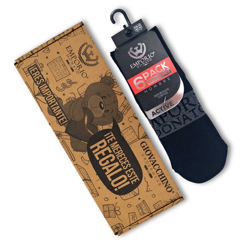Pack de 6 Calcetines Cortos Deportivos Hombre Premium-4