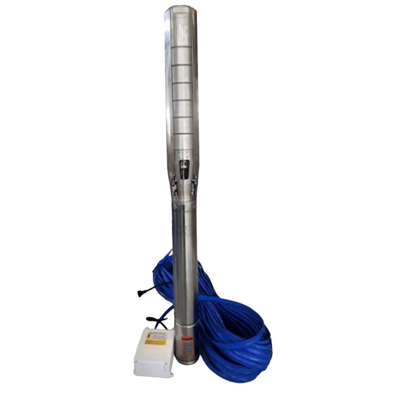 Bomba Sumergible Agua Pozo Profundo 4" 3HP 46m + 70m Cable-0