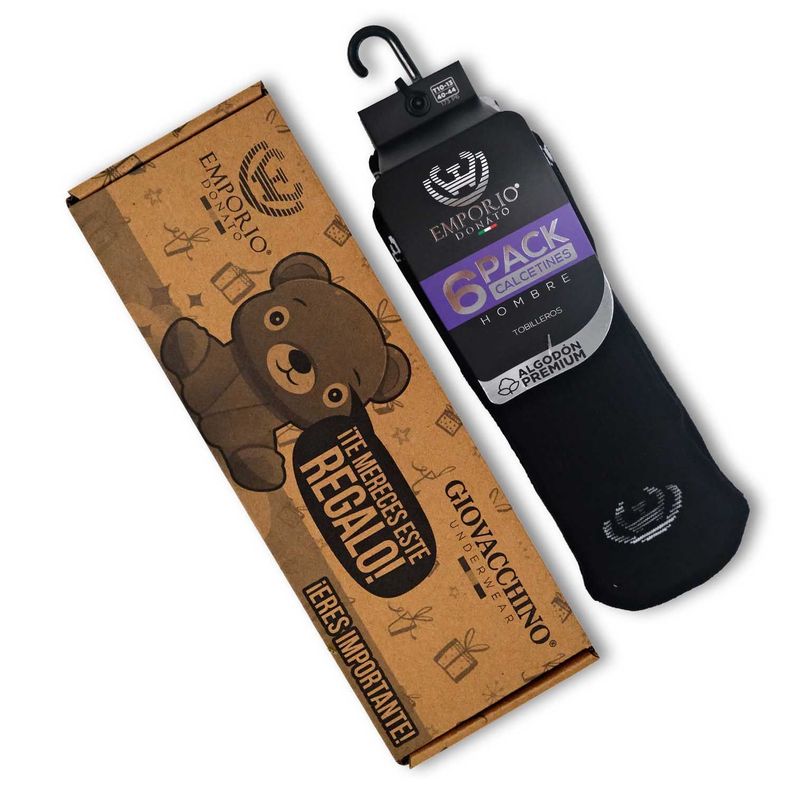 Pack de 6 Calcetines Tobilleros Deportivos Hombre-4