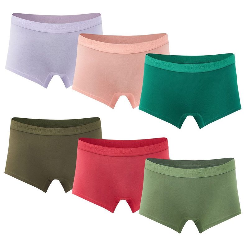 Pack de 6 Calzones Boxer Pantaleta bambú Mujer-0
