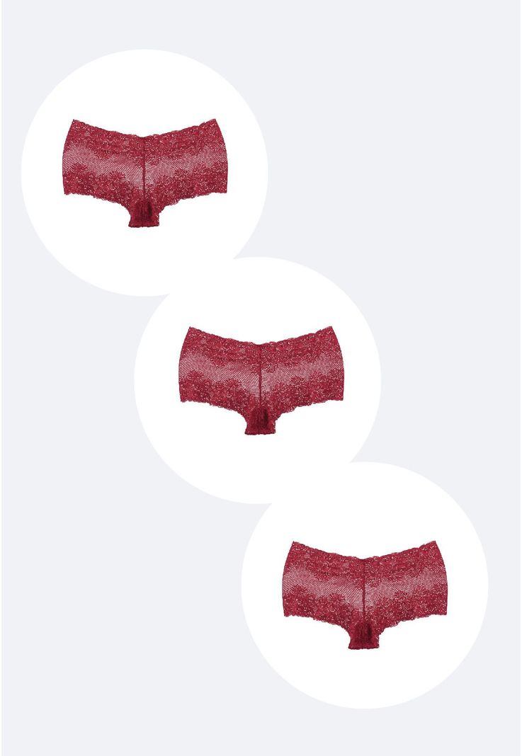 Pack x3  Pantaletas Encaje Rojo 2Rios-0
