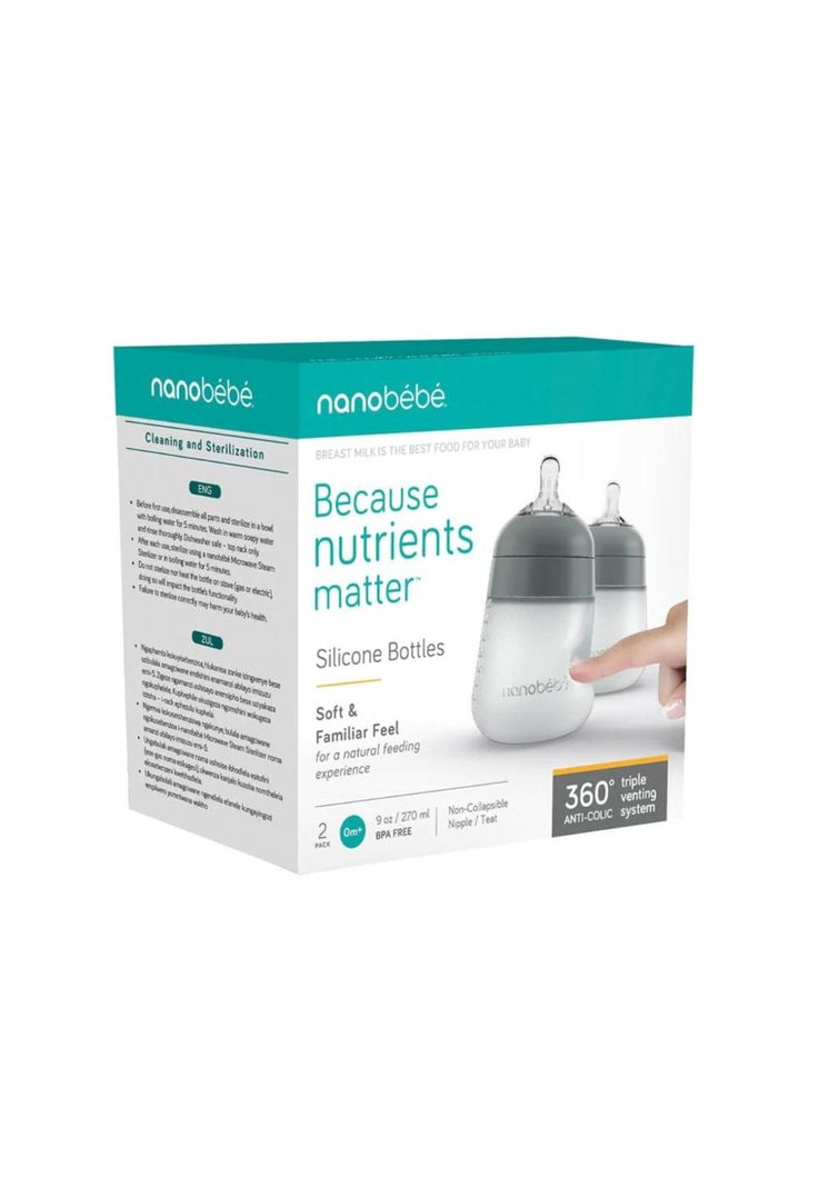 Mamadera Silicona Anticólico 270ml x 2-3