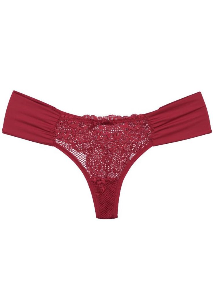 Colaless Lateral Drapeada Y Encaje Rojo 2Rios-2