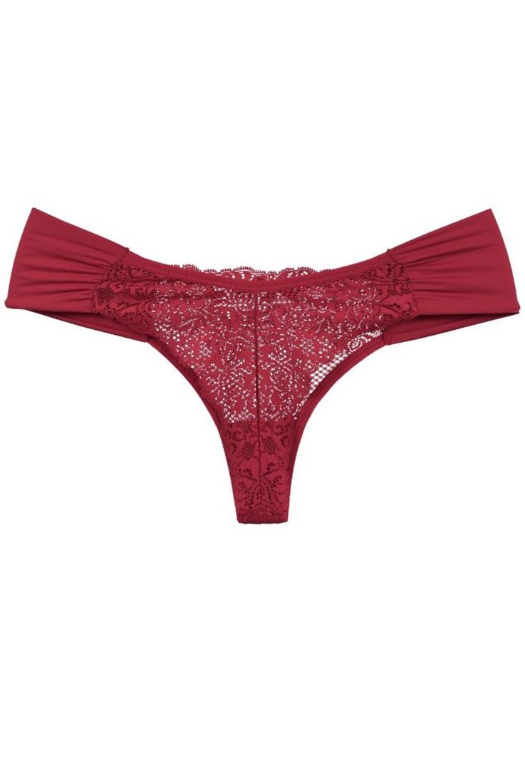 Colaless Lateral Drapeada Y Encaje Rojo 2Rios-3