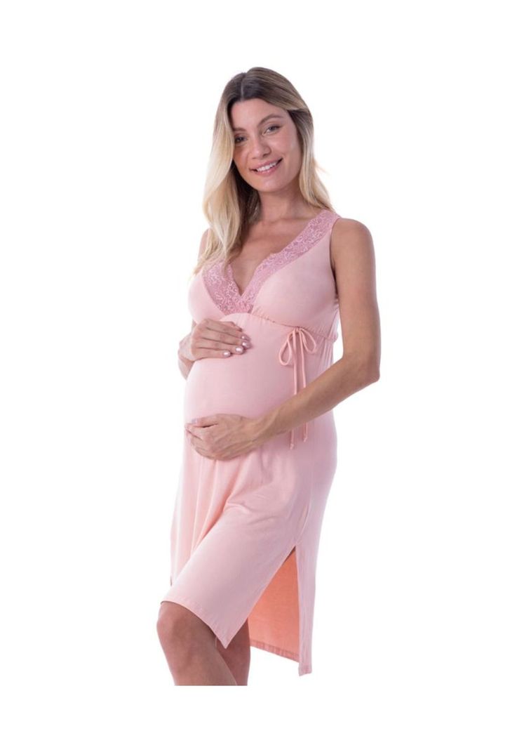 Camisa de Dormir Maternal y Lactancia Rosa 2Rios-0