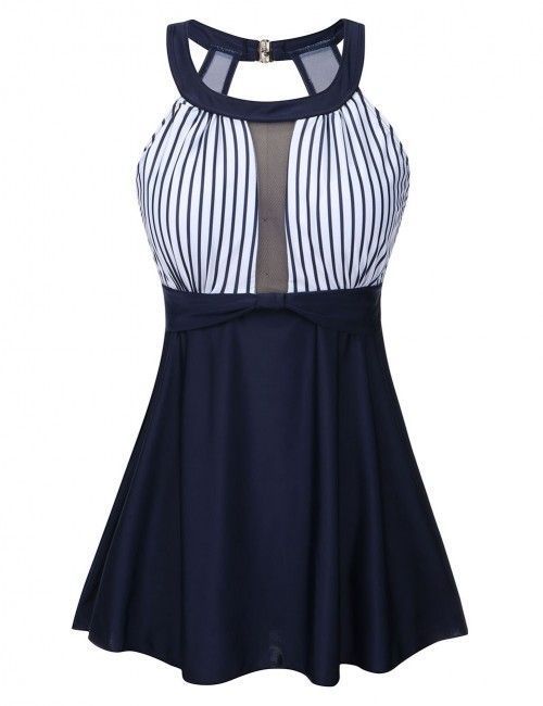 Traje de Baño Tankini 111 Azul-2