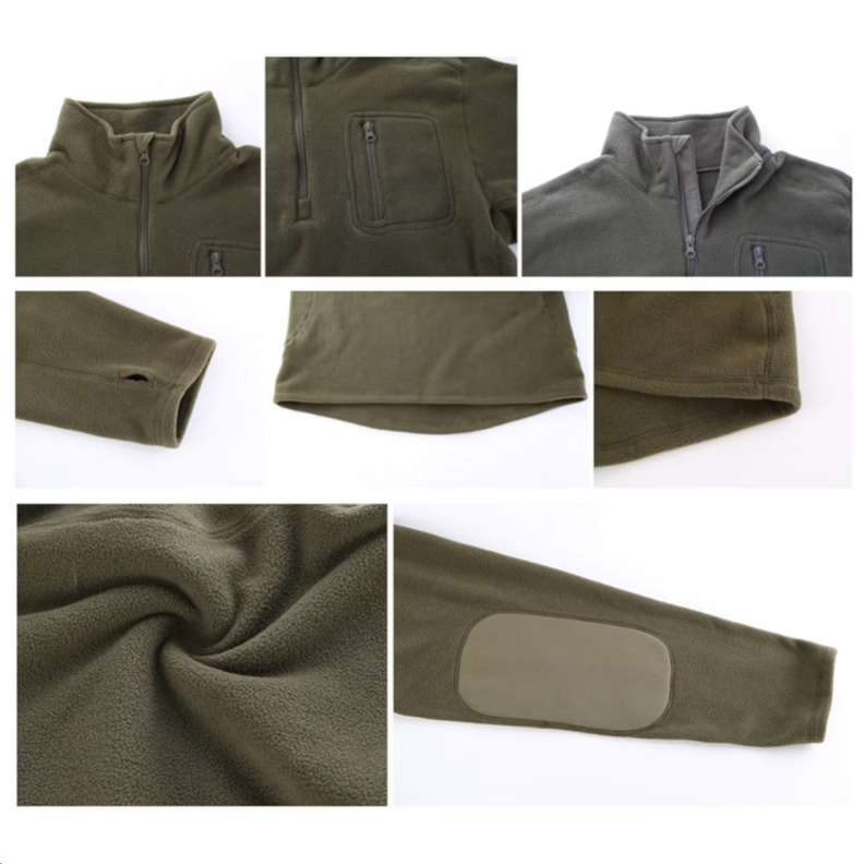 Poleron Polar Hombre Abrigo Invierno verde-1