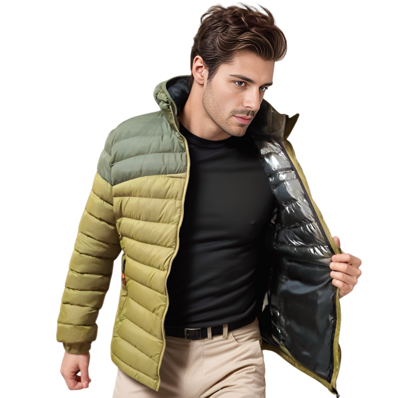 Parka Hombre Termica Impermeable Chaqueta Superior Arena-1