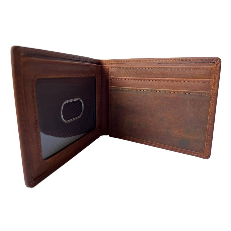 Billetera Cartera de Cuero de Hombre CC Marron RFID-1