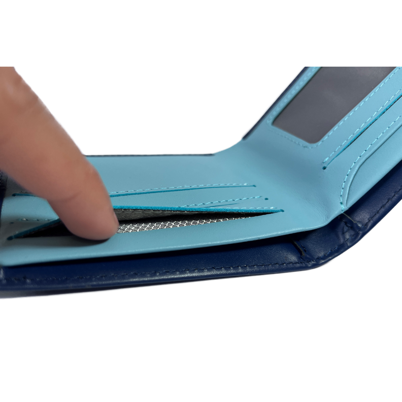 Billetera Cartera de Cuero de Hombre Lopa Azul RFID-2