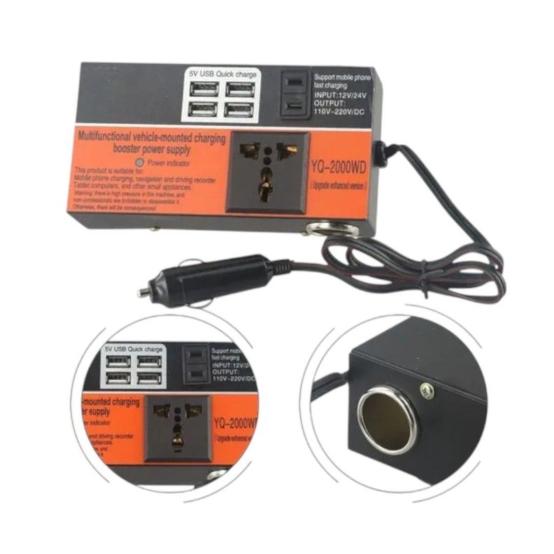Inversor corriente autos convertidor 1500w 1224v 110220v-0