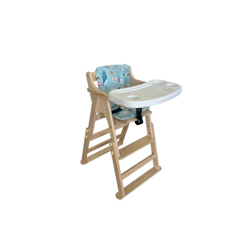 	 Silla de comer Ajustable con Bandeja desmontable Acolchada-0