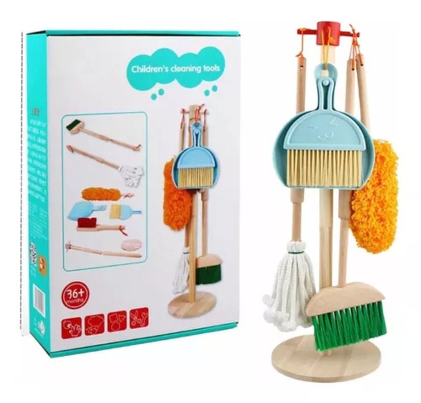 SET DE ASEO Y LIMPIEZA JUGUETE DE MADERA PARA NIÑOS-1