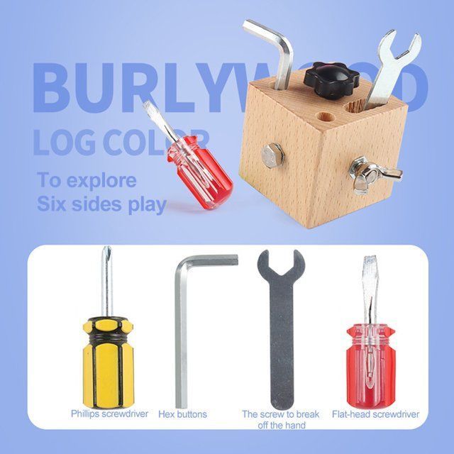CUBO JUGUETES DE HERRAMIENTAS MADERA MONTESSORI SENSORIAL-2