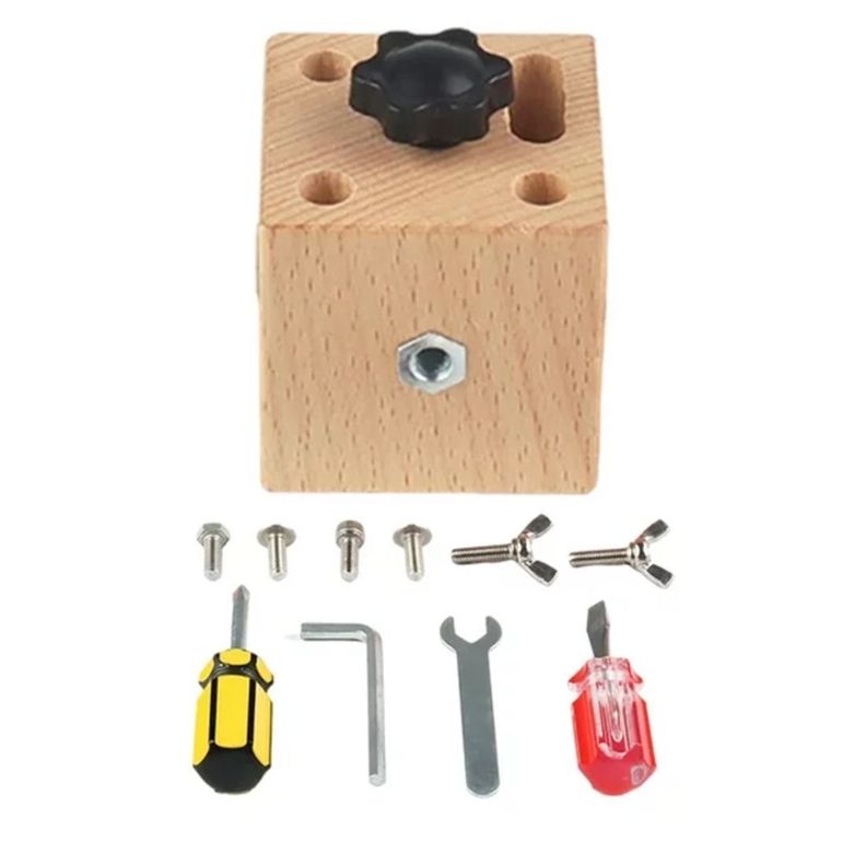 CUBO JUGUETES DE HERRAMIENTAS MADERA MONTESSORI SENSORIAL-0