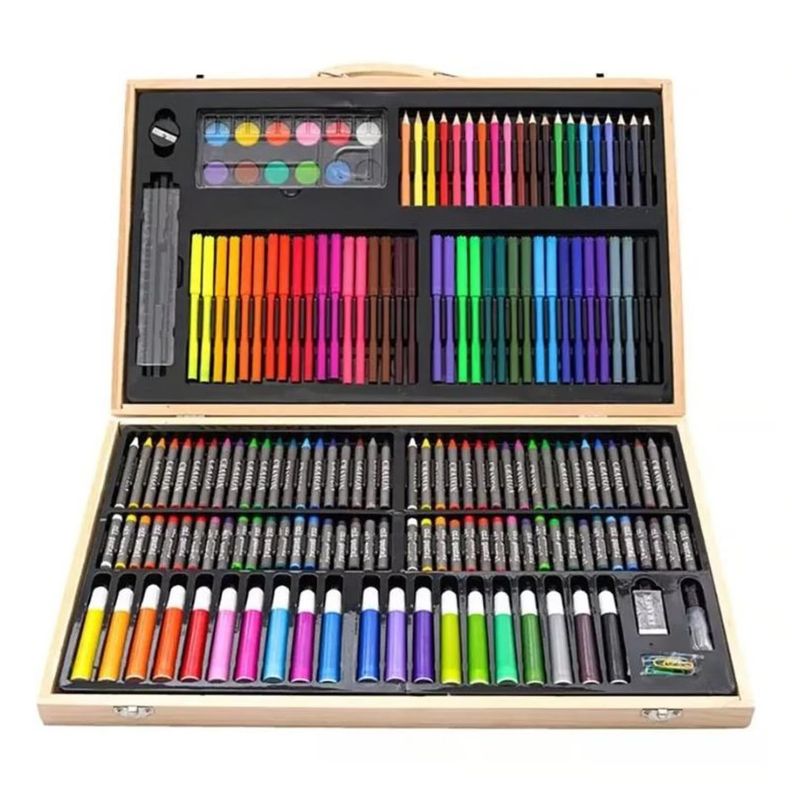 SET DE ARTE 180 PIEZAS LÁPICES PARA COLOREAR-1