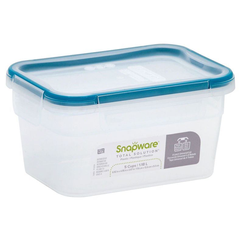 Contenedor rectangular de plástico Total Solution Plastic Snapware 1 litro-0
