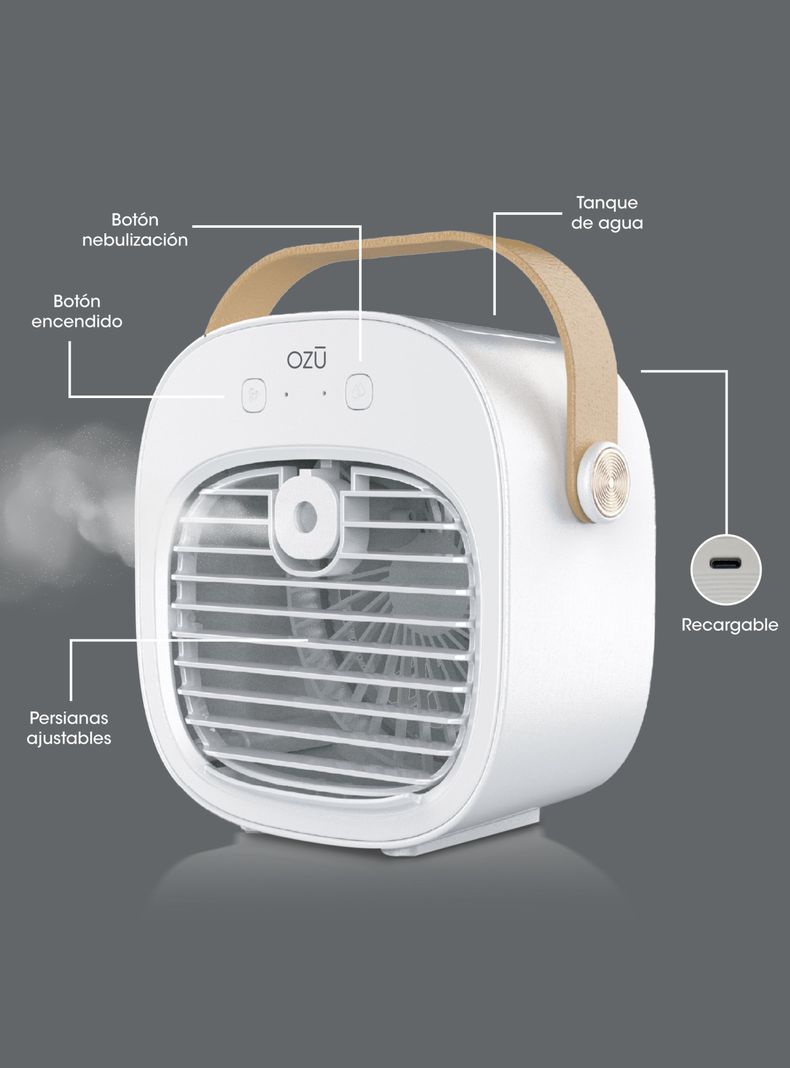 Ventilador enfriador de aire Ozu con niebla-2