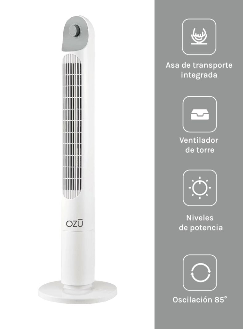 Ventilador torre Ozu Blanco 40"-1