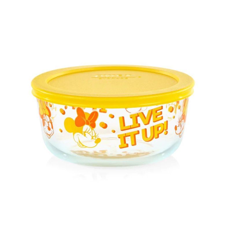 Set 2 fuentes Disney Minnie De Vidrio Con Tapa 950 ml Pyrex-1