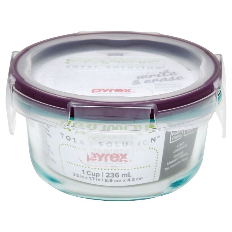 Contenedor circular de vidrio Total Solution Glass 236 ml Snapware by Pyrex-1