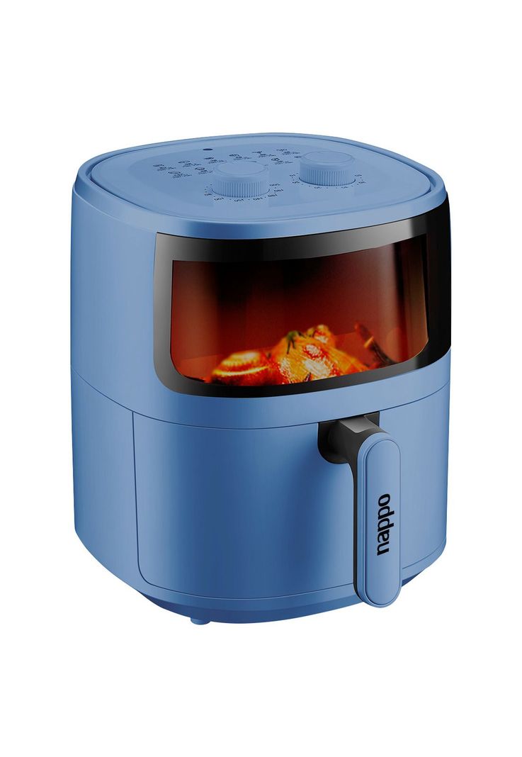 Freidora de Aire Nappo 1500W 5,7L Con Luz y Visor Azul-1