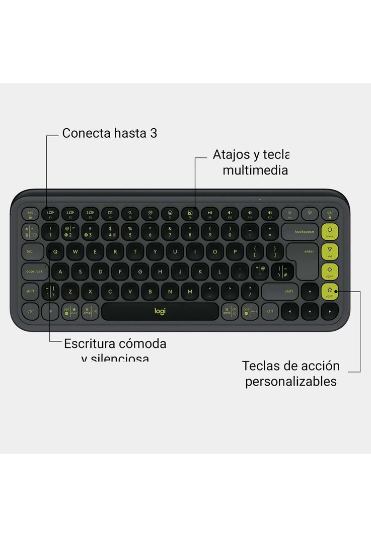 Kit Teclado y Mouse Inalámbricos Logitech Pop Icon Negro-1