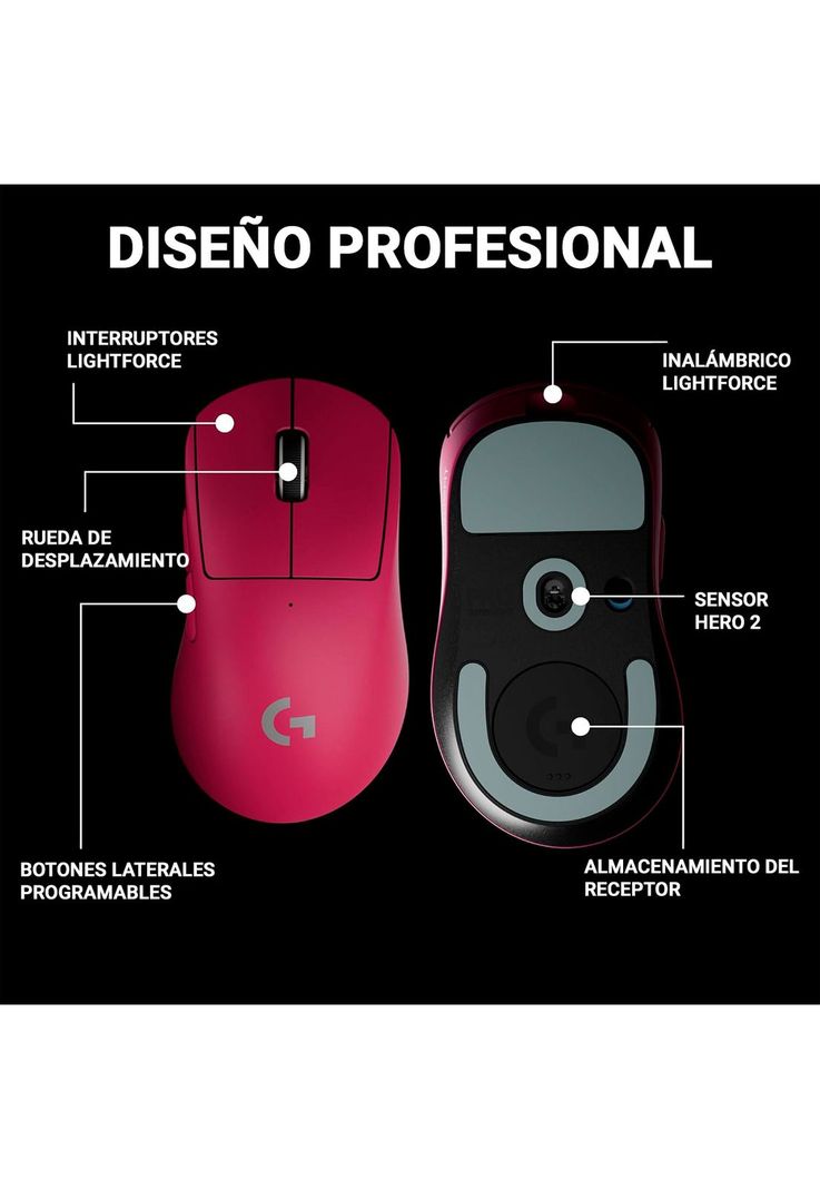 Mouse Gamer Logitech G Pro X Superlight 2 Magenta-9