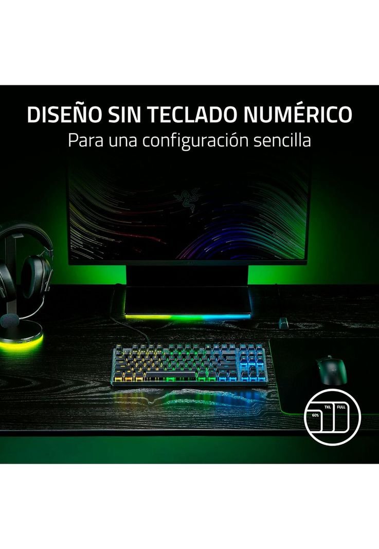 Teclado Gamer Razer Huntsman V3 X TKL Purple Switch Español-5