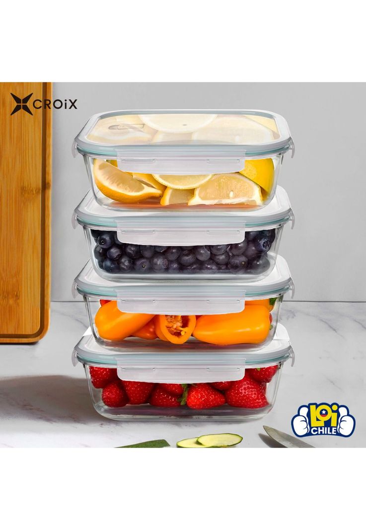 Set 4 Contenedores Herméticos CROiX de Vidrio 370ml-7