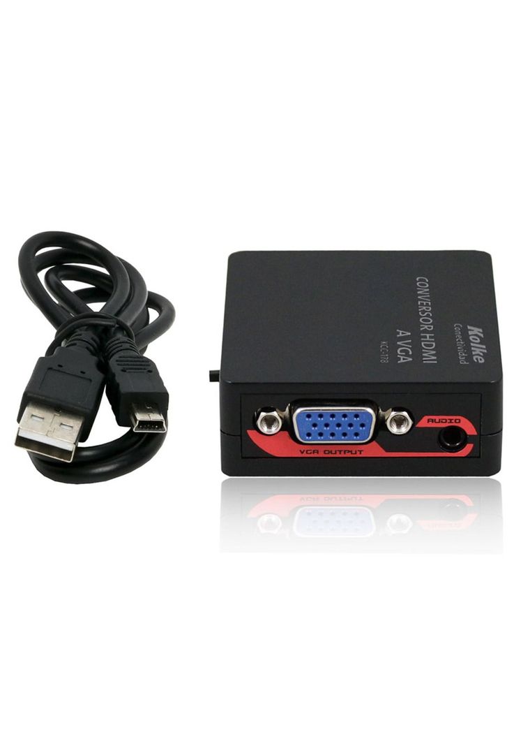 Adaptador Conversor de HDMI a VGA Kolke 1080p Cable Auxiliar-1