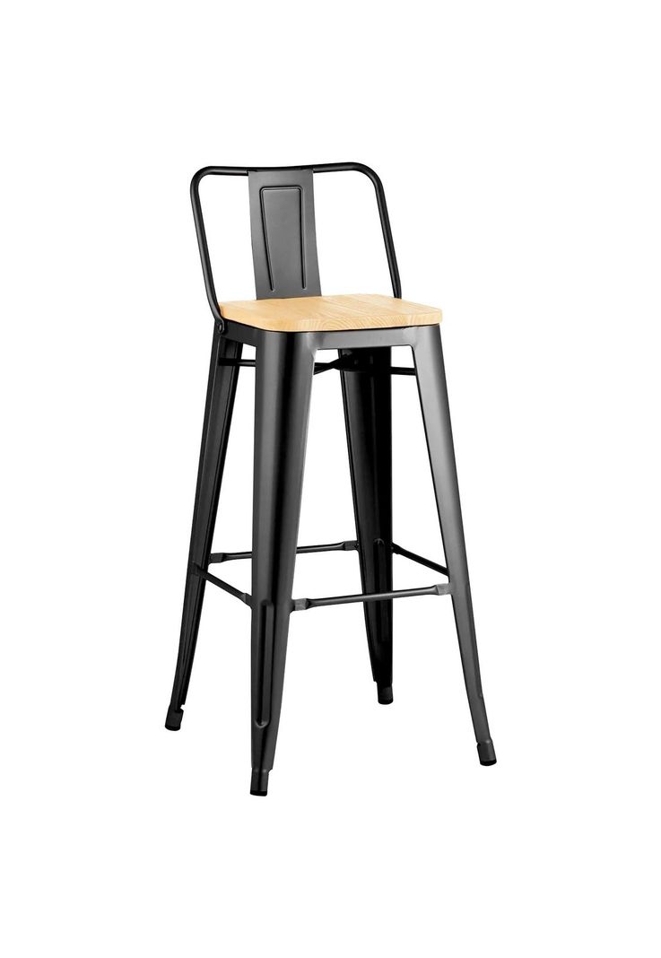Pack 3 Sillas Piso Bar Taburete Metal y Madera-1
