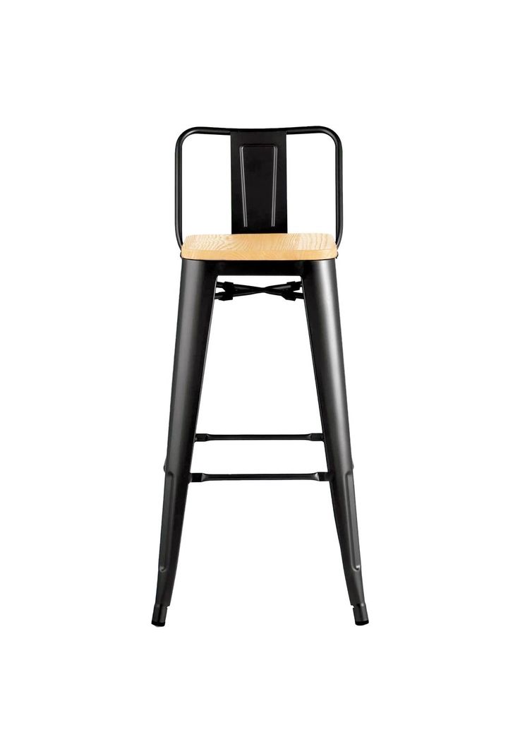 Pack 3 Sillas Piso Bar Taburete Metal y Madera-2