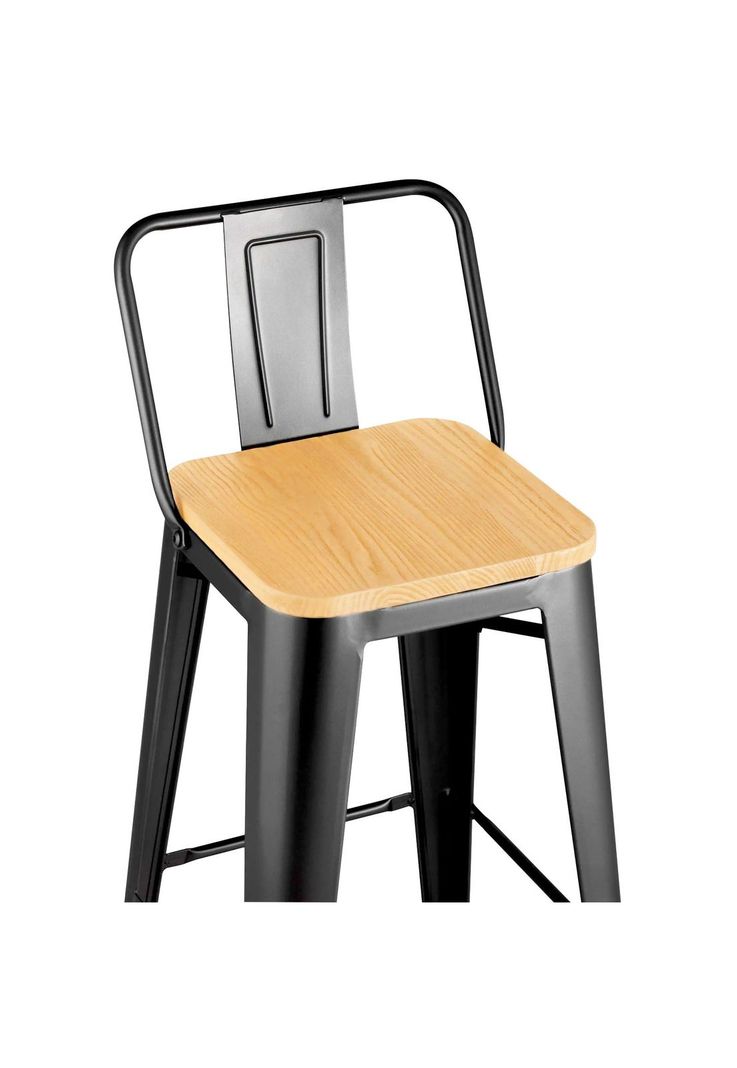 Pack 3 Sillas Piso Bar Taburete Metal y Madera-5