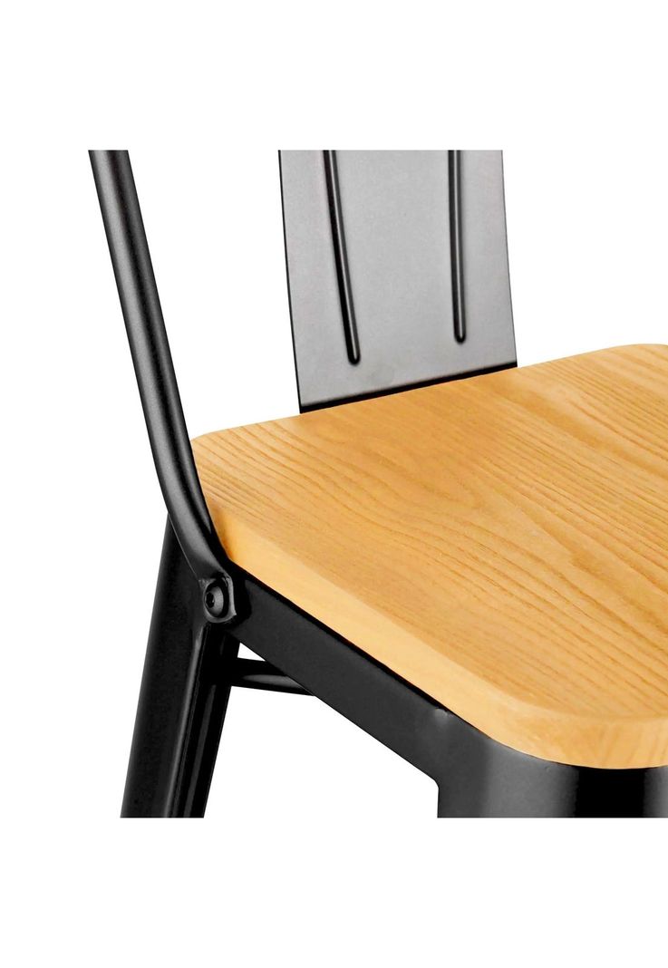 Pack 3 Sillas Piso Bar Taburete Metal y Madera-6