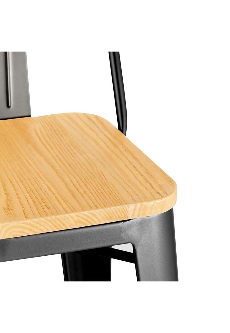 Pack 3 Sillas Piso Bar Taburete Metal y Madera-7