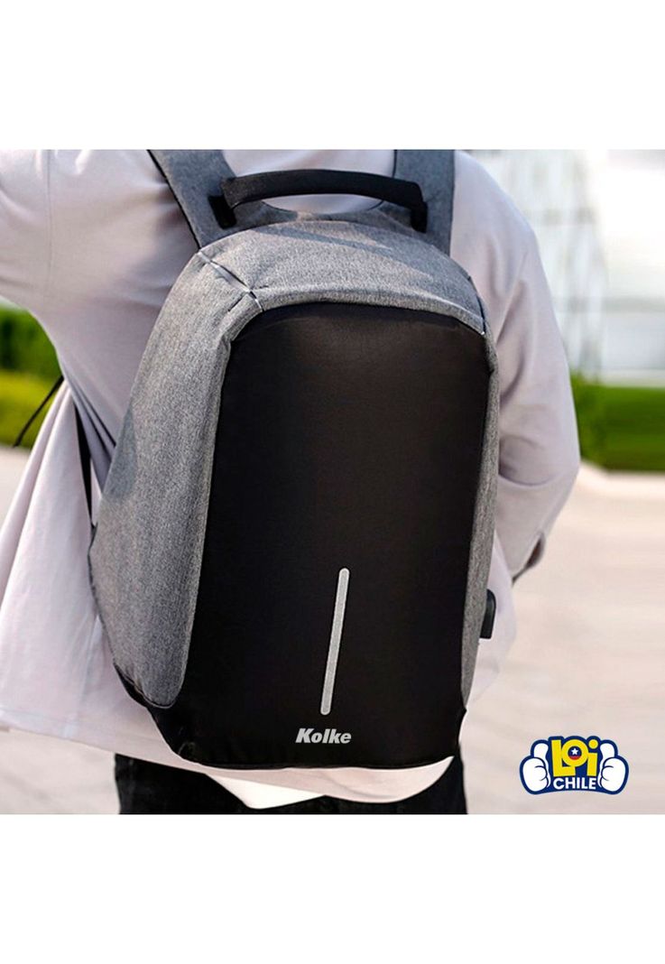Mochila para Notebook Anti Robo Impermeable Puerto USB Roja-3