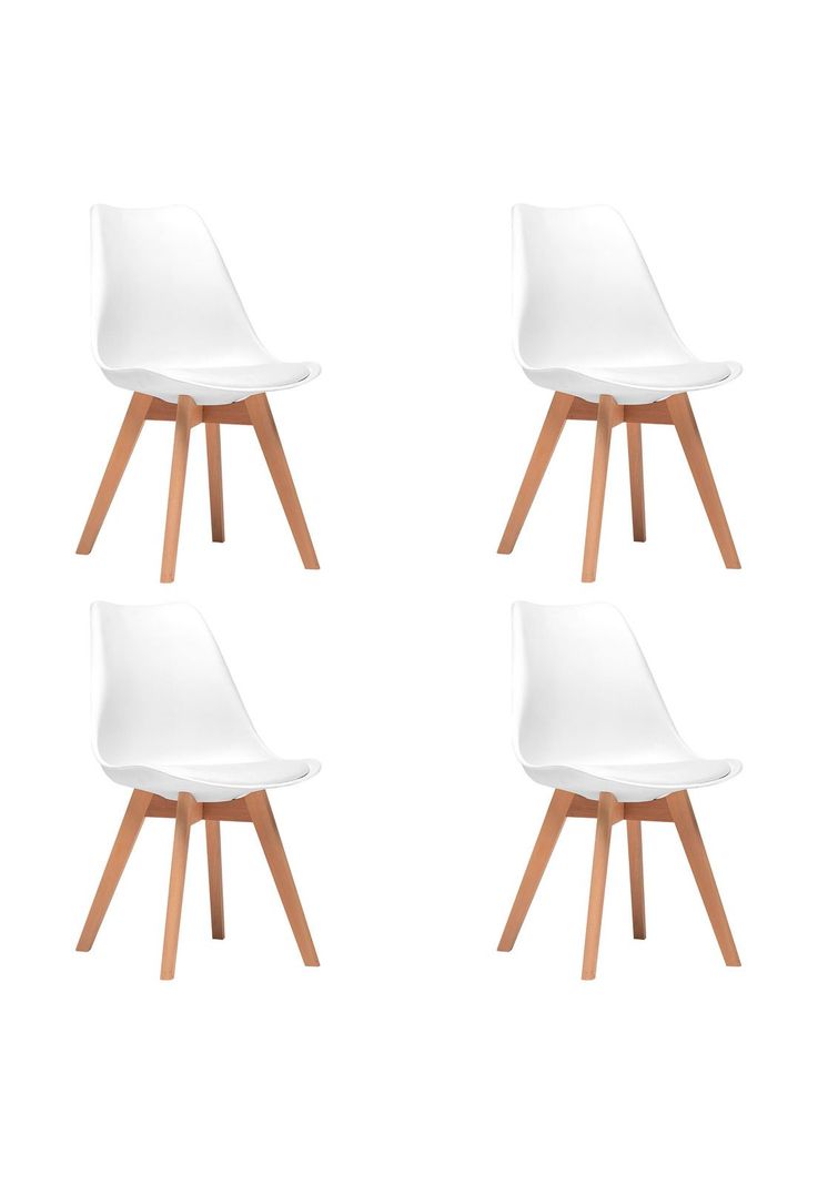 Pack 4 Sillas Eames EMPOLI Tulip Asiento Acolchonado Blanca-0