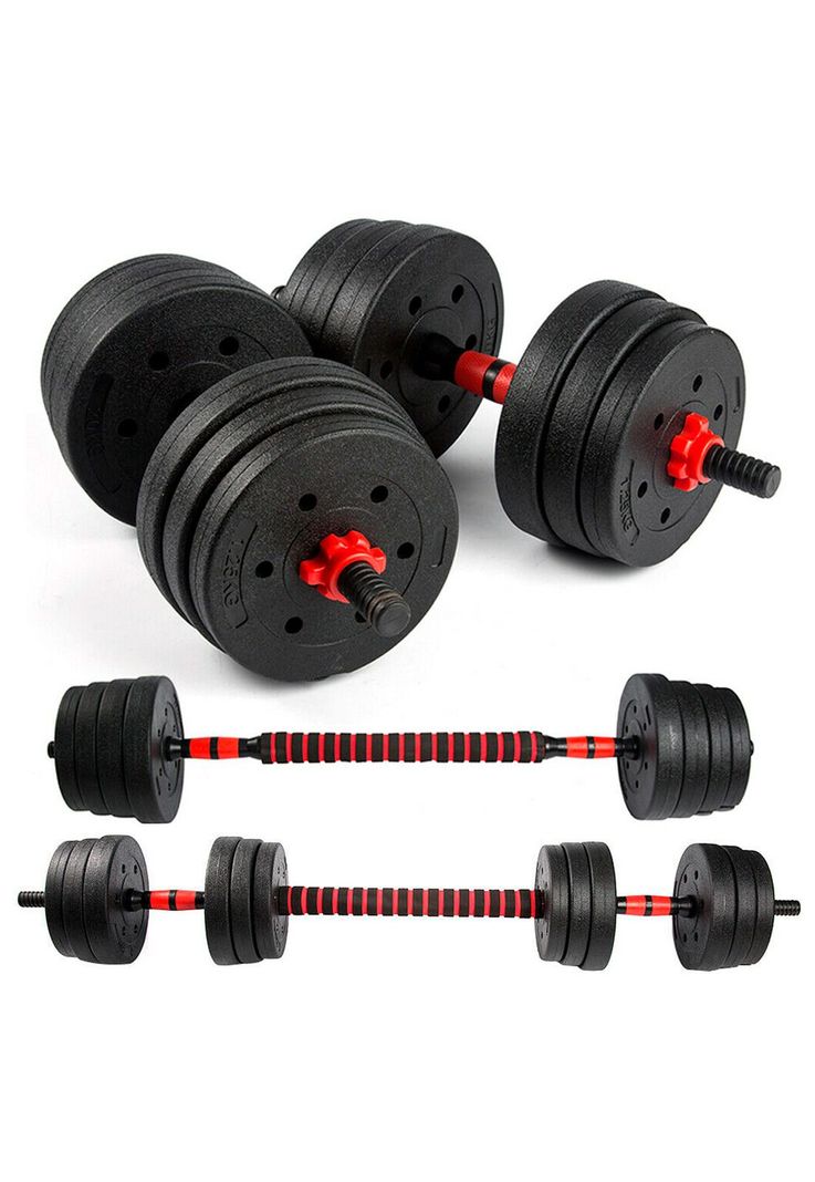 Set de Mancuernas 20kg Nappo Ajustable con Barra Conectora-0